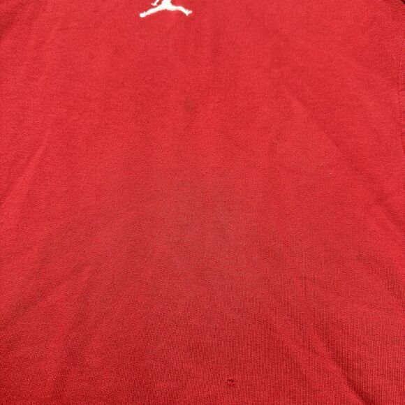 Vintage Nike Air Jordan Men's Large Pullover Red Hoodie Jumpman Logo Y2K Retro - Picture 6 of 14
